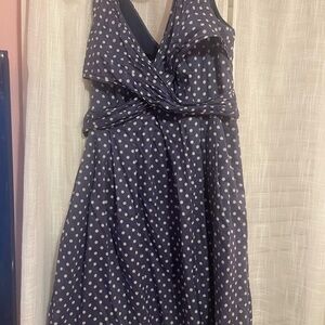 Nine West Blue and White Midi Sundress